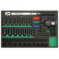 Набор ударных головок, пневмогайковерт, дин. ключ (ложемент под 1 секцию)