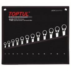 Набор ключей комб. с трещоткой реверсивных 8-19мм в сумке 12ед.