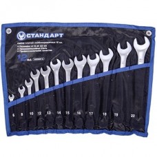 Набор ключей комбинированных 12 ед. "Евро" (6,8,10,12-19,22) в сумке "СТАНДАРТ"