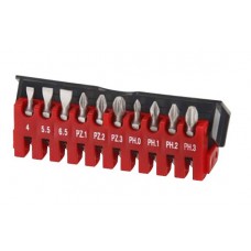 1/4 Набор бит 10 пр. (шлицевые, РН, РZ) (21010)