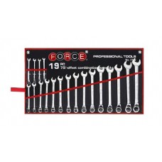 Набор ключей рожково-накидных отогнутых на 75° на полотне 19 пр. (6-24 мм) (5192)